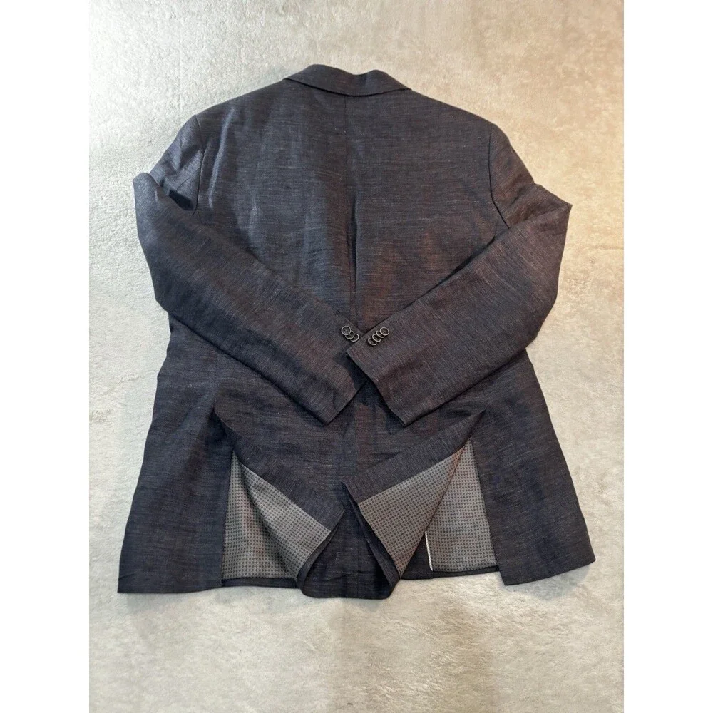 Joseph Abboud Men's 100% Linen Blazer Jacket Sport Coat Size 44L Gray Suit Coat